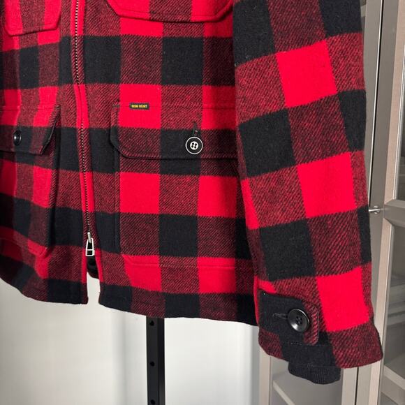 Iron Heart Wool IHW-19-RED Buffalo Check Hunting Jacket M NEW Black Plaid Coat - Picture 4 of 6